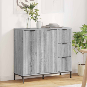 vidaXL Dressoir met lade Grijs Sonoma 89,5 x 33 x 82 cm Bewerkt hout