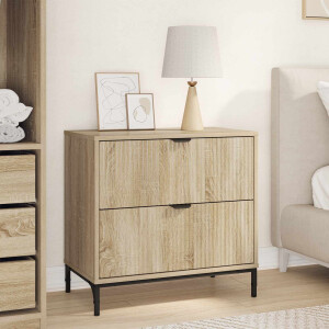 vidaXL Nachtkastje Sonoma eiken 63.5 x 36 x 61 cm Bewerkt hout