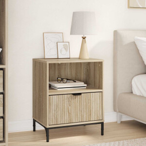 vidaXL Nachtkastje met lade Sonoma eiken 49 x 36 x 61 cm Bewerkt hout