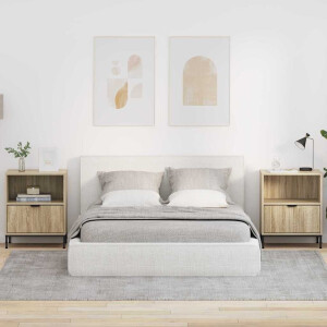 vidaXL Nachtkastjes 2 pcs Sonoma eiken 49 x 36 x 61 cm Bewerkt hout