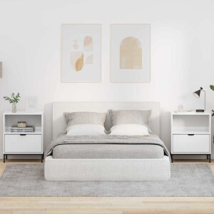 vidaXL Nachtkastjes 2 pcs Hoogglans wit 49 x 36 x 61 cm Bewerkt hout