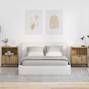 vidaXL Nachtkastjes 2 pcs artisanaal eikenkleurig 49 x 36 x 61 cm