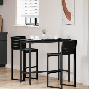 vidaXL Tafel Zwart Eiken 100 x 50 x 90,5 cm Engineered hout en staal