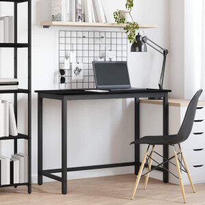 vidaXL Tafel Zwart Eiken 80 x 50 x 76,5 cm Engineered hout en staal