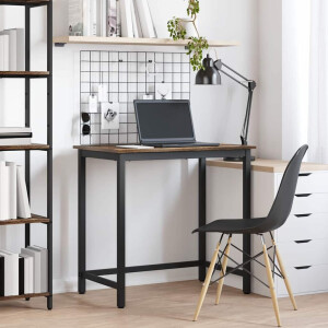 vidaXL Tafel Gerookt eiken 100 x 50 x 76,5 cm Engineered hout en staal