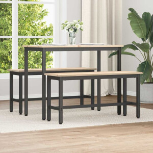 vidaXL Eetbanken 2 pcs Naturel 100 x 32,5 x 49 cm Massief grenenhout