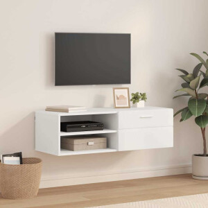 vidaXL TV-kast met lade met plank Wit 100.5 x 39 x 30 cm Bewerkt hout