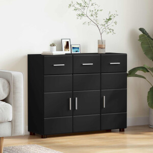 vidaXL Dressoir FLORIN Zwart 88,5 x 30,5 x 73 cm Bewerkt hout