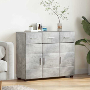 vidaXL Dressoir FLORIN Beton Grijs 88,5 x 30,5 x 73 cm Bewerkt hout