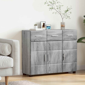 vidaXL Dressoir FLORIN Grijs Sonoma 88,5 x 30,5 x 73 cm Bewerkt hout