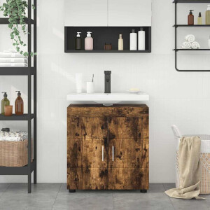 vidaXL Badkamerkastenset TULUM Gerookt eiken 60 x 34 x 63 cm