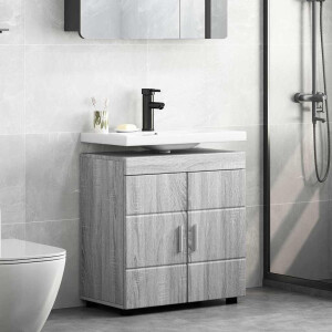 vidaXL Badkamer wastafelkast Grijs sonoma 60 x 34 x 63 cm Bewerkt hout