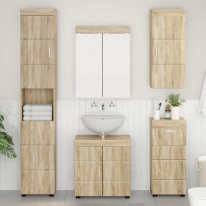 vidaXL Badkamer wandkast TULUM Sonoma Eiken 37 x 24,5 x 86 cm