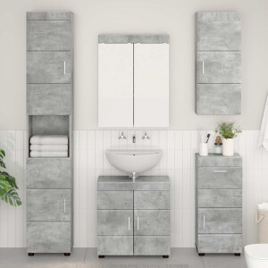vidaXL Badkamer wandkast met plank TULUM Beton Grijs 37 x 24,5 x 86 cm