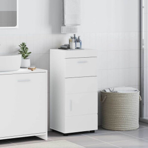 vidaXL Badkamer Kast Hoogglans wit 37 x 31.5 x 82 cm Bewerkt hout