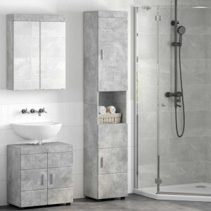 vidaXL Badkamerkastenset TULUM Beton Grijs 37 x 31,5 x 203 cm