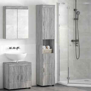 vidaXL Badkamer Kast Grijs sonoma 37 x 31.5 x 203 cm Bewerkt hout