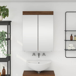 vidaXL Badkamer spiegelkast TULUM Bruin Eiken 60 x 16,5 x 78 cm