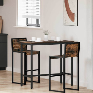 vidaXL Tafel Gerookt eiken 100 x 50 x 90,5 cm Engineered hout en staal