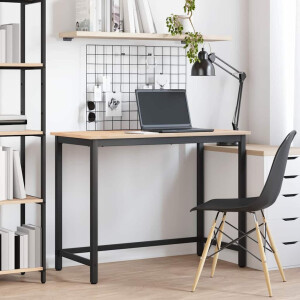 vidaXL Tafel Naturel 100 x 50 x 77 cm Engineered hout en staal
