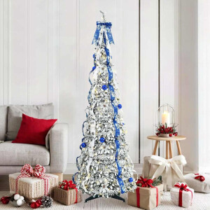 vidaXL Kunstkerstboom met 150 LED met standaard Wit 180 cm PVC