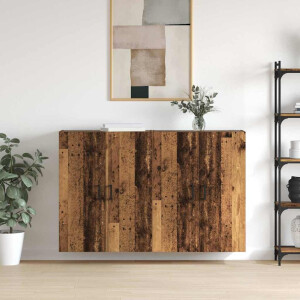 vidaXL Wandgemonteerde Kasten 2 pcs Oud hout 69.5 x 34 x 90 cm
