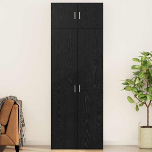 vidaXL Opbergkast Zwart eiken 80 x 41 x 225 cm Bewerkt hout