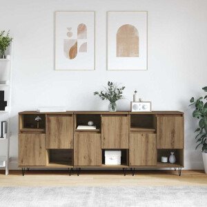 vidaXL Dressoirs 3 pcs artisanaal eikenkleurig 180 x 35 x 70 cm