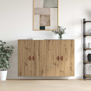 vidaXL Wandgemonteerde Kasten 2 pcs artisanaal eikenkleurig