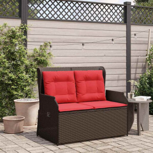 vidaXL Tuinbank Bruin poly rattan