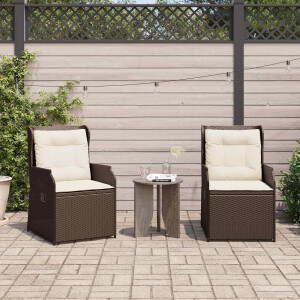 vidaXL Tuinbank 2 pcs Bruin poly rattan