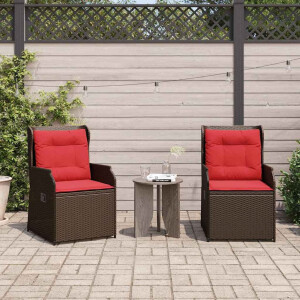 vidaXL Tuinbank 2 pcs Bruin poly rattan