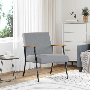 vidaXL Fauteuil Lichtgrijs Stof