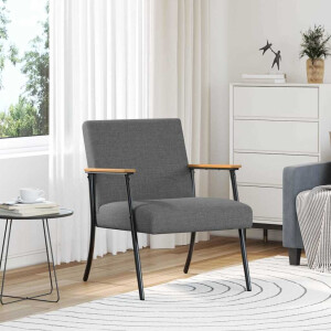 vidaXL Fauteuil Donkergrijs Stof