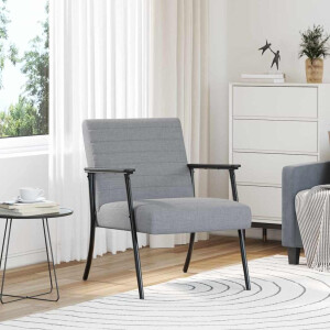 vidaXL Fauteuil Lichtgrijs 59 x 75 x 78 cm Stof