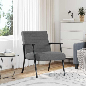 vidaXL Fauteuil Donkergrijs 59 x 75 x 78 cm Stof