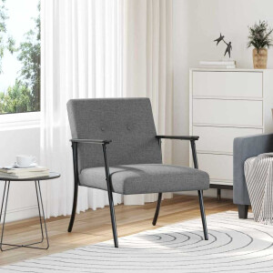vidaXL Fauteuil Donkergrijs Stof