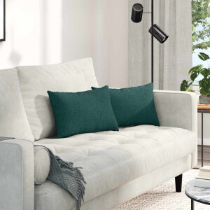 vidaXL Sofa Kussens 2 pcs Donkergroen 50 x 30 cm Stof