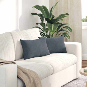 vidaXL Sofa Kussens 2 stuks Donkergrijs 50 x 30 cm Cordstof