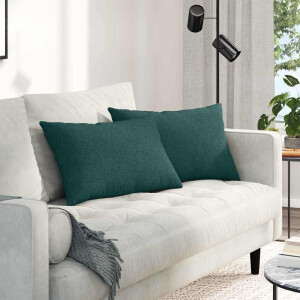 vidaXL Sofa Kussens 2 pcs Donkergroen 60 x 40 cm Stof