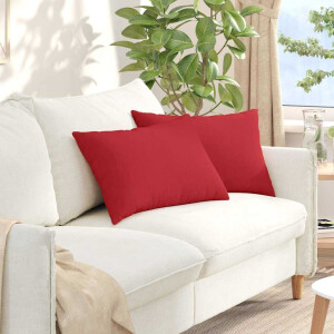 vidaXL Sofa Kussens 2 pcs Rood 60 x 40 cm Stof