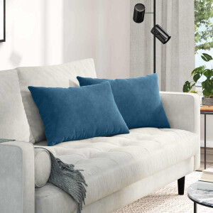 vidaXL Sofa Kussens 2 stuks Blauw 60 x 40 cm Cordstof