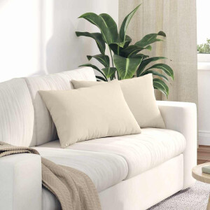 vidaXL Sofa Kussens 2 stuks Beige 60 x 40 cm Stof