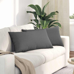 vidaXL Sofa Kussens 2 pcs Donkergrijs 80 x 40 cm Stof