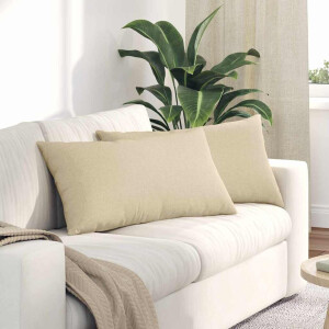 vidaXL Sofa Kussens 2 pcs Crème 80 x 40 cm Stof