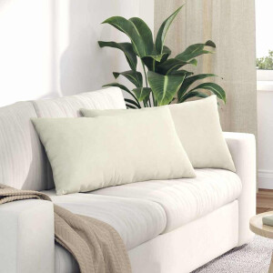 vidaXL Sofa Kussens 2 stuks Crème 80 x 40 cm Cordstof