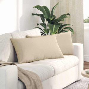 vidaXL Sofa Kussens 2 stuks Crème 80 x 40 cm Stof