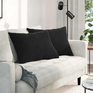 vidaXL Sofa Kussens 2 stuks Zwart 70 x 50 cm Cordstof