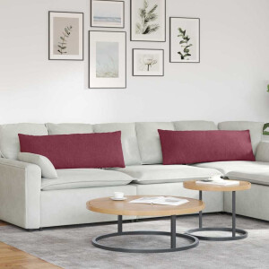 vidaXL Sofa Kussens 2 pcs Wijnrood 120 x 40 cm Stof