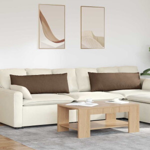 vidaXL Sofa Kussens 2 pcs Bruin 120 x 40 cm Stof